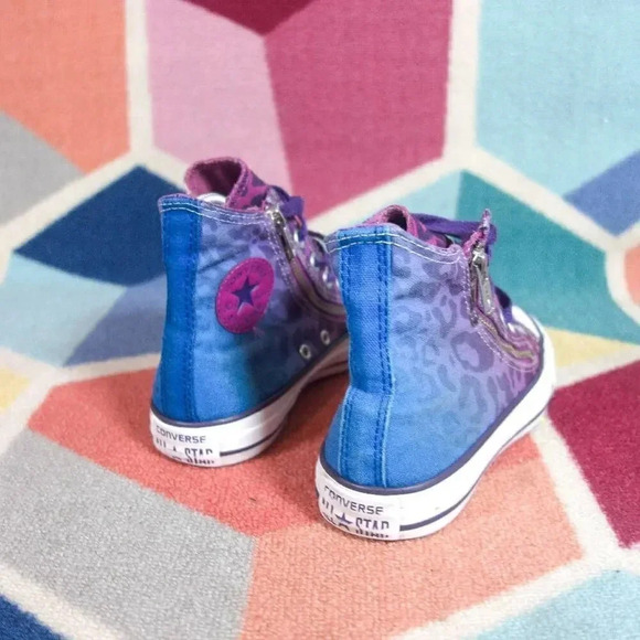 Converse All Star Chuck Taylor Purple Blue Cheetah Size 6 - Picture 4 of 5